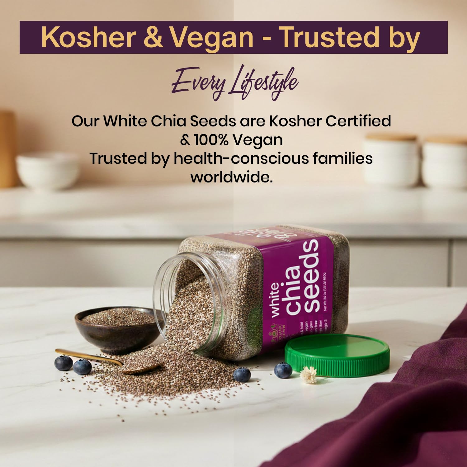 Golden chia served with breakfast bowl illustrating versatile everyday use