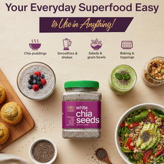 Golden chia smoothie bowl with seeds added for convenient meal boost