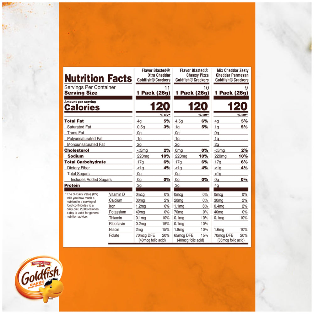 Goldfish snack packs opened to display individual bags ready to grab and go for convenience