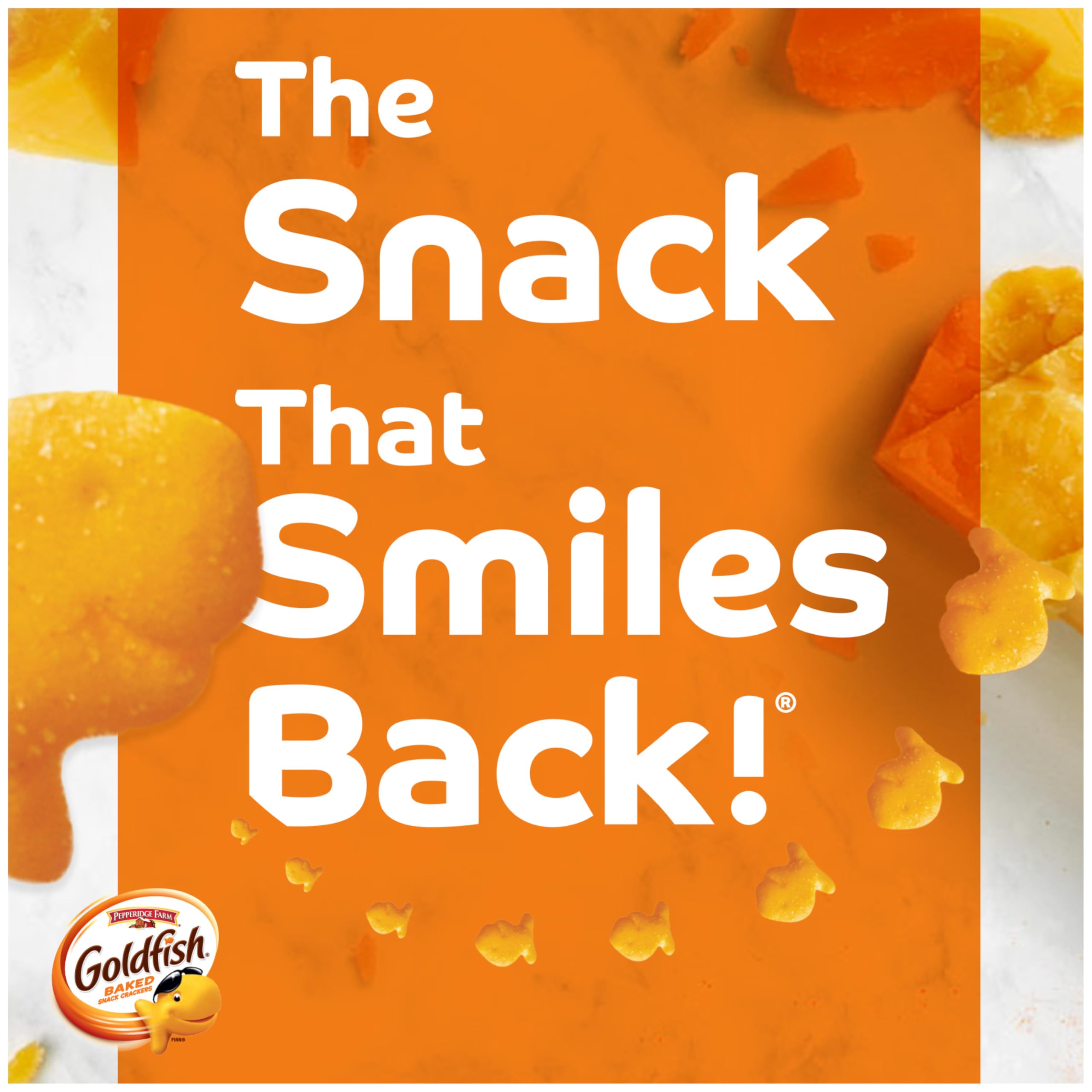 Goldfish crackers sprinkled on salad adding cheesy crunch