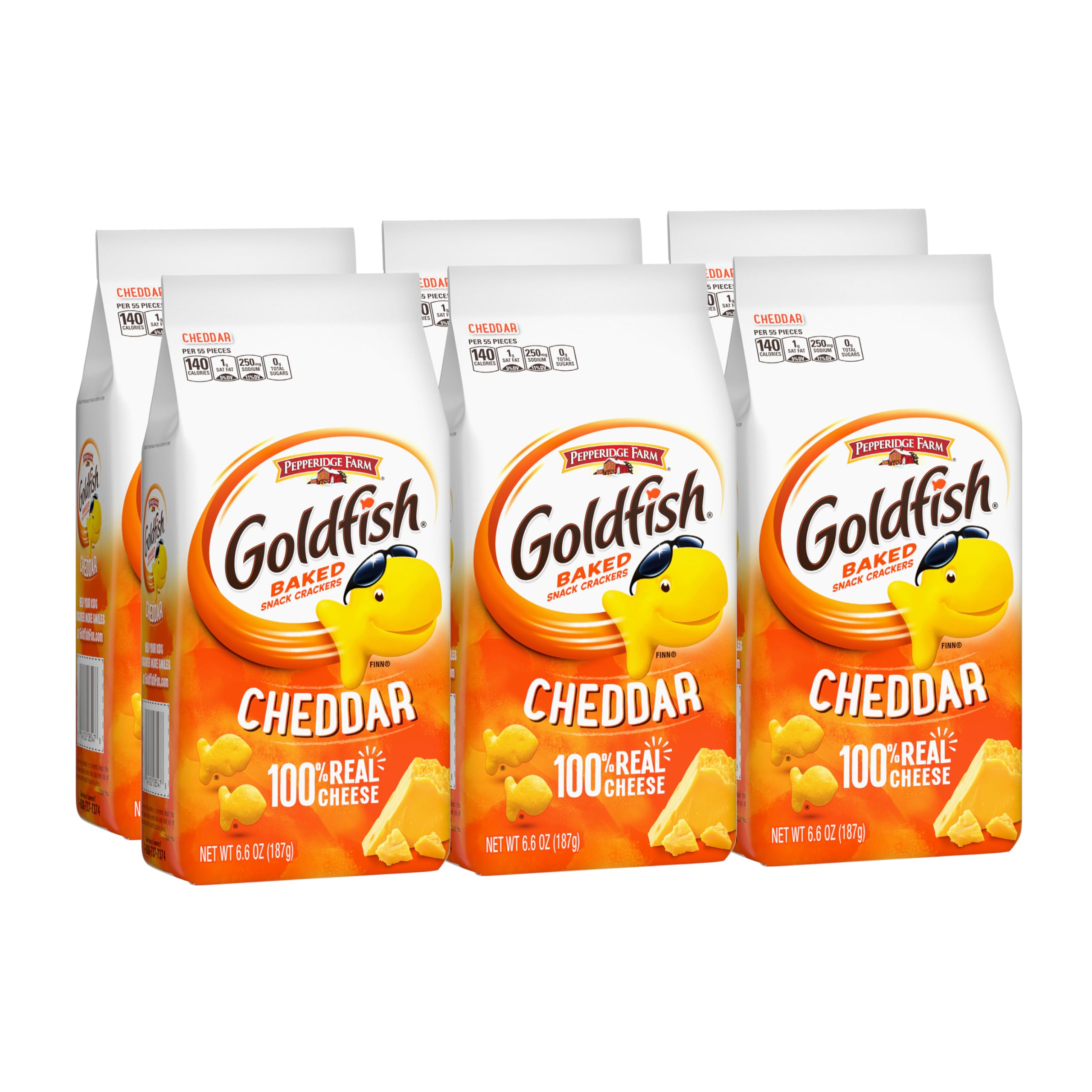 Goldfish front packaging showing 6.6 oz bag and brand convenience