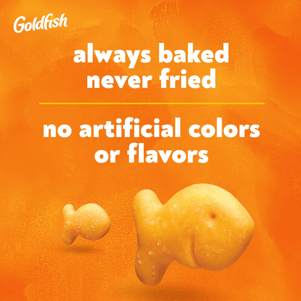 stacked Goldfish multipack showing 30-count supply and storage benefit