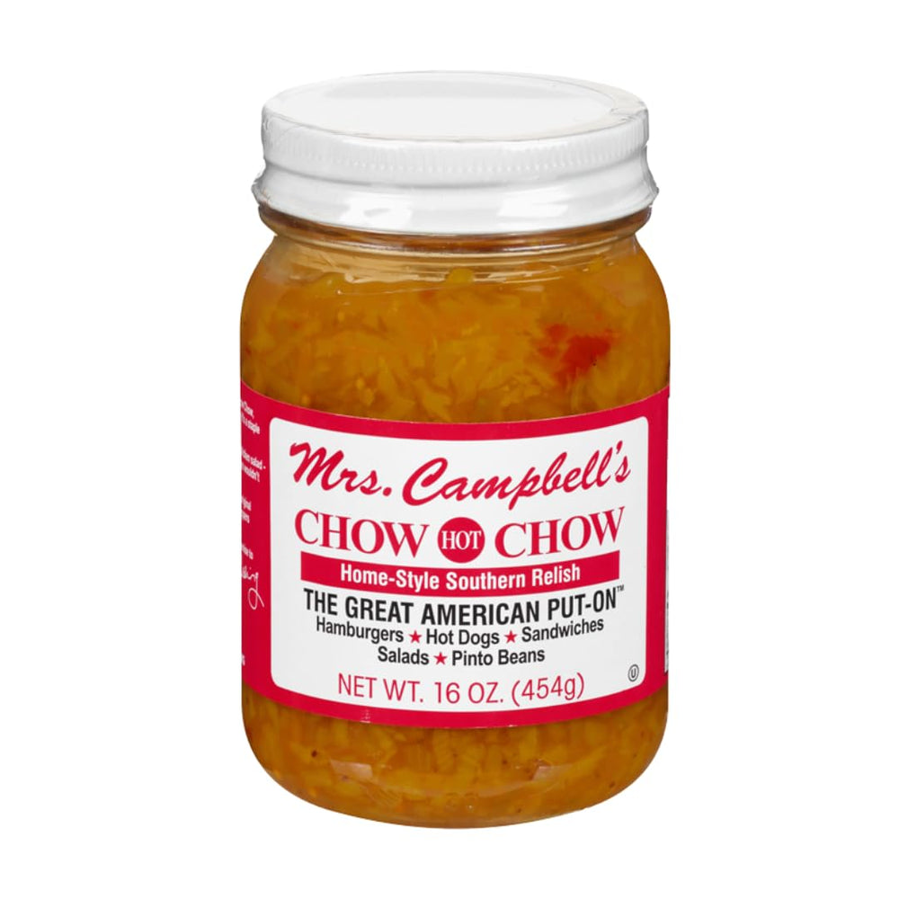 GOLDING FARMS Mrs. Campbell’s Hot Chow Chow front label showing jar and branding, clear flavor cue