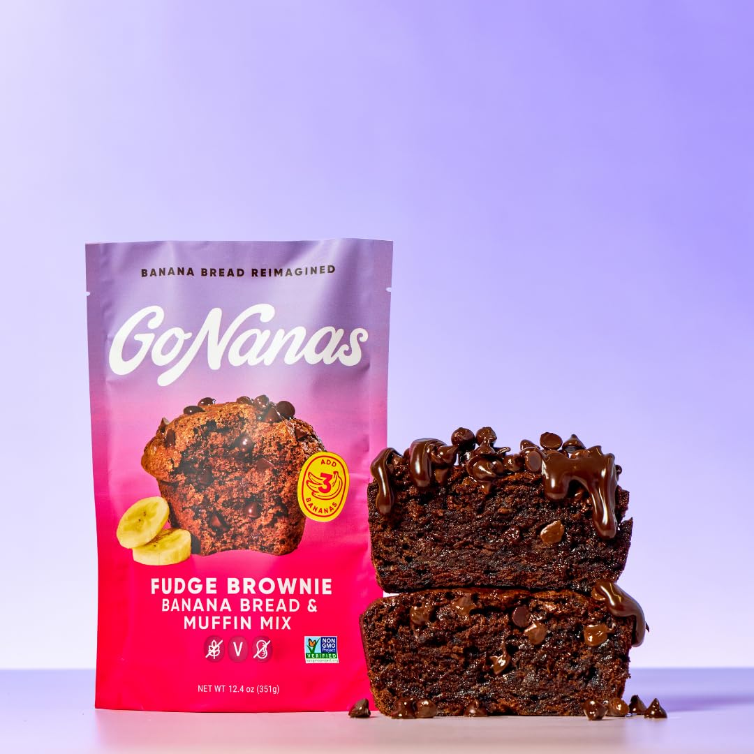 GoNanas mixing bowl with batter and bananas promoting easy home baking