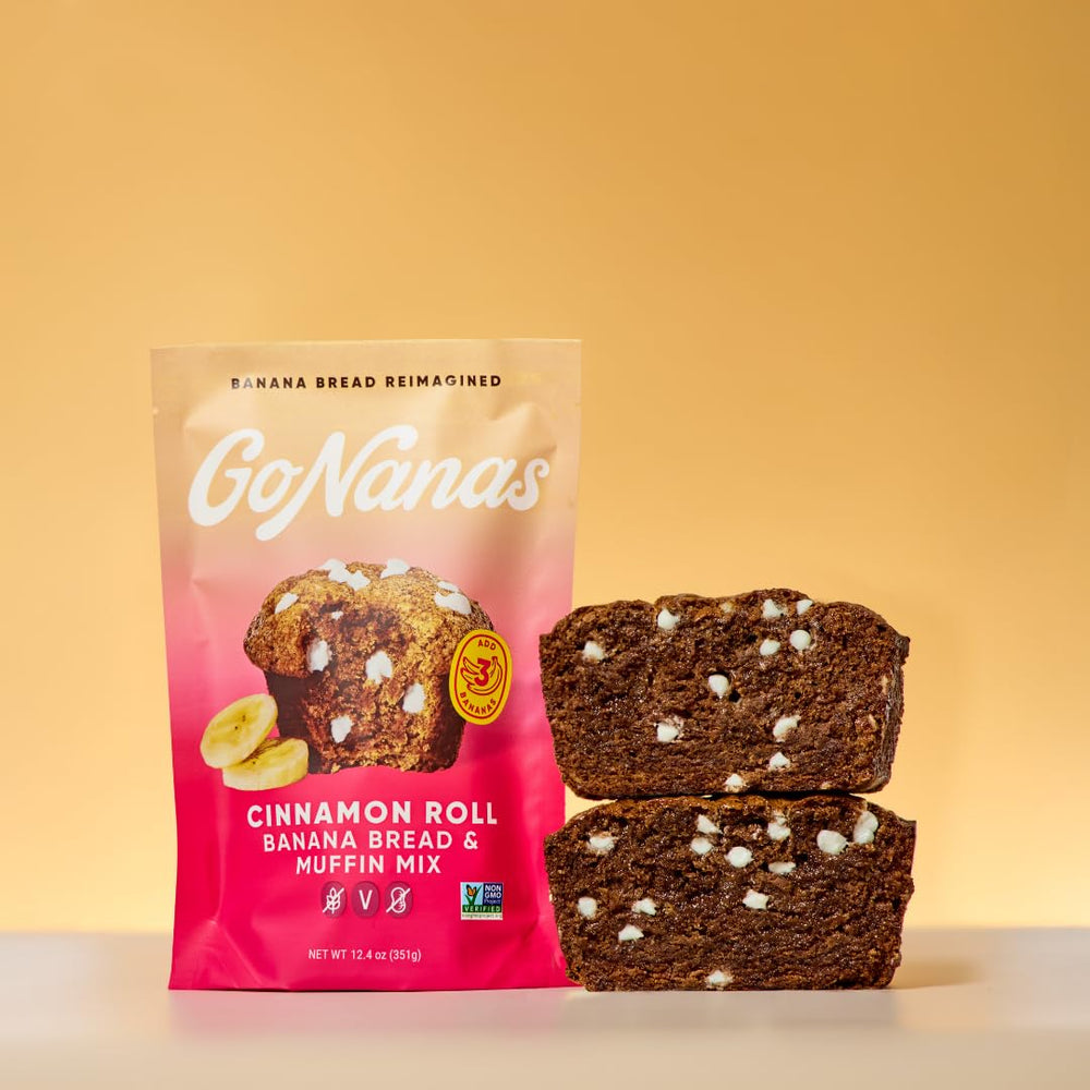 GoNanas ingredient label zoom showing oat flour and allergen-friendly claim