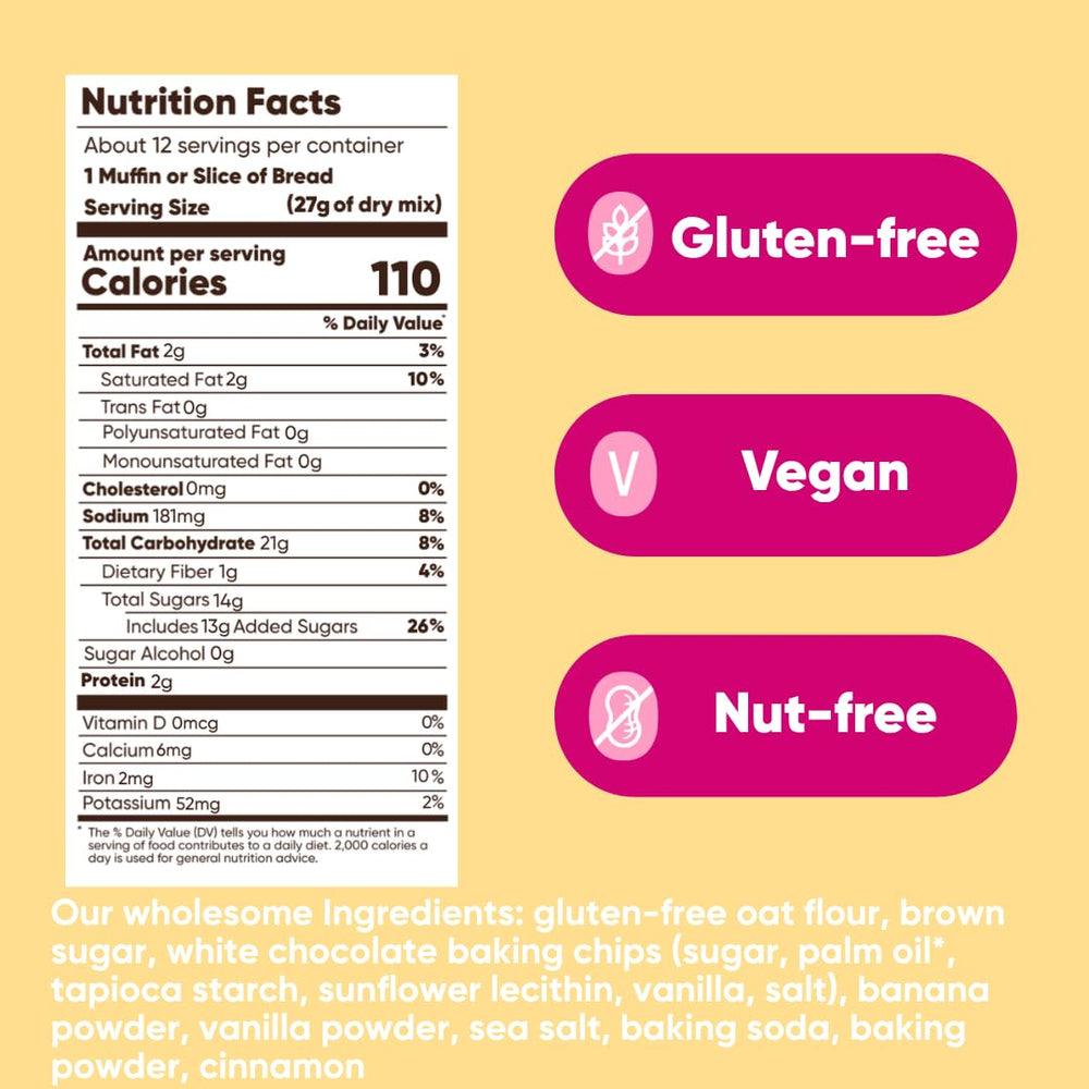 GoNanas mix powder close-up highlighting oat flour texture and allergy-friendly quality