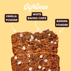 GoNanas prepared sliced banana bread loaf showing moist crumb and bakery-style appeal