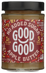 Good Good jar front view showing label and rich apple butter spread for low‑carb benefit