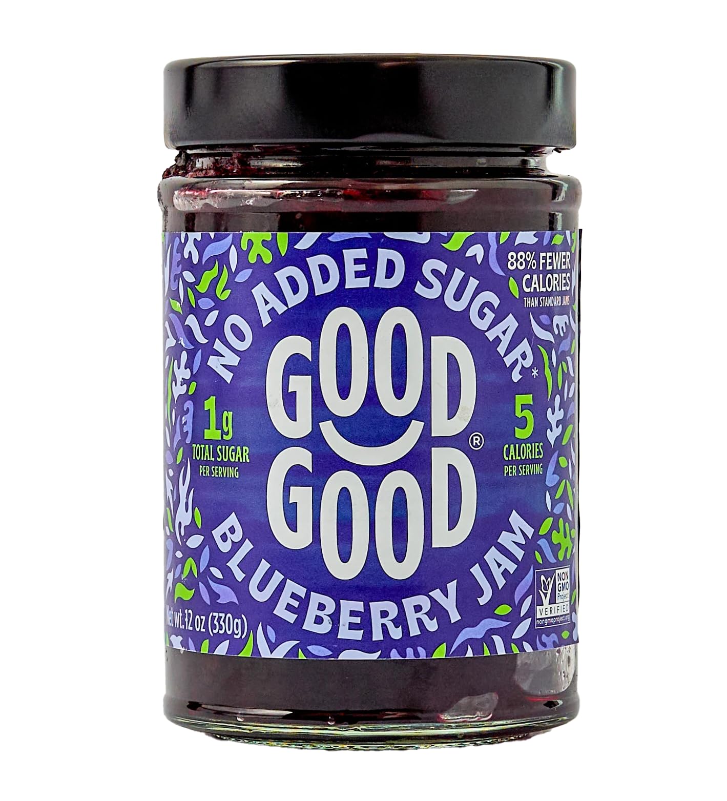 Good Good blueberry spread closeup on toast illustrating low-sugar benefit