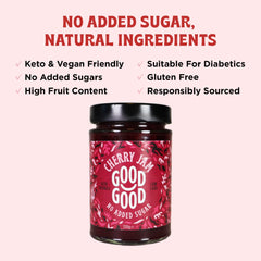 Good Good label close-up highlighting no added sugar claim and ingredients