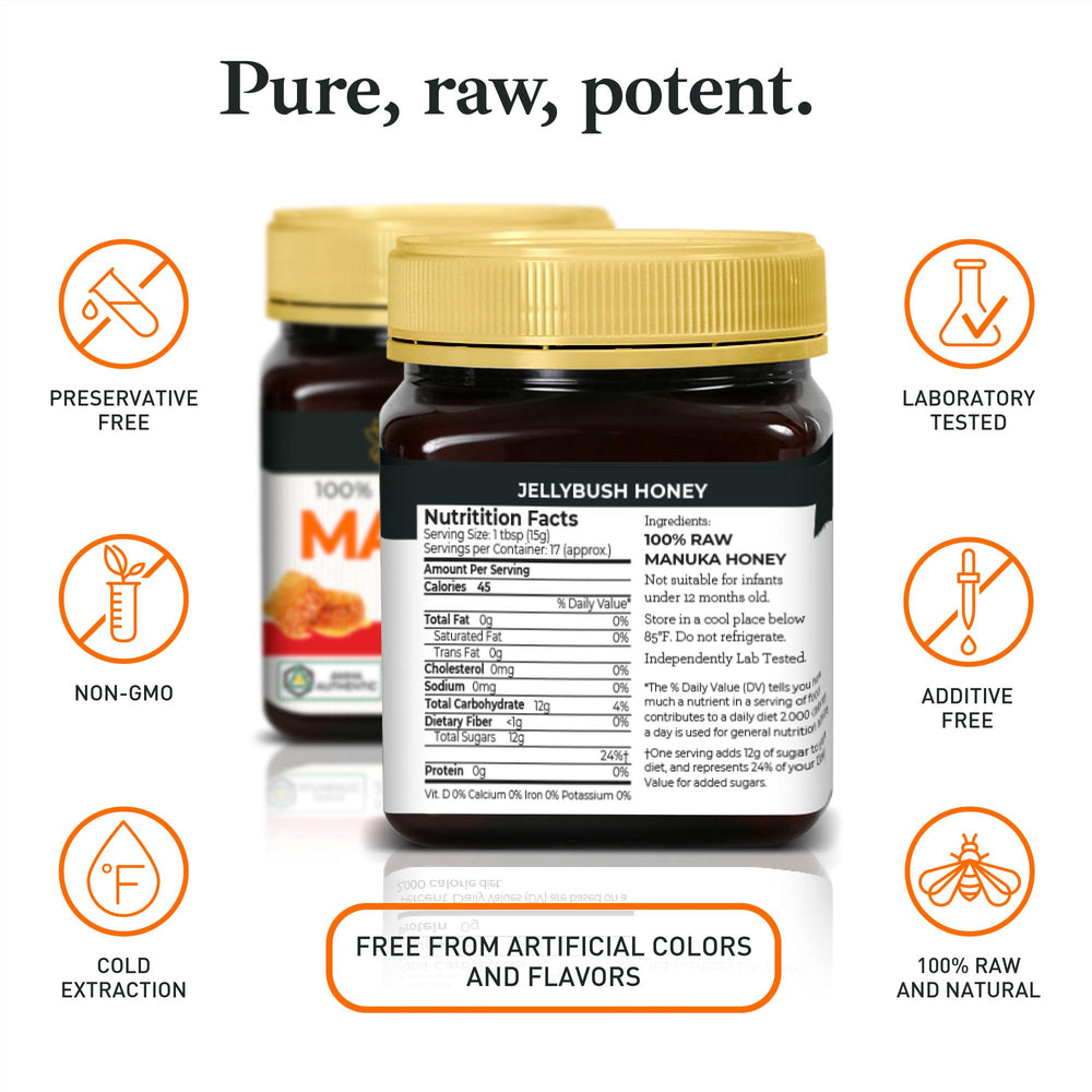 Good Natured honey texture drizzle highlighting thick syrupy consistency