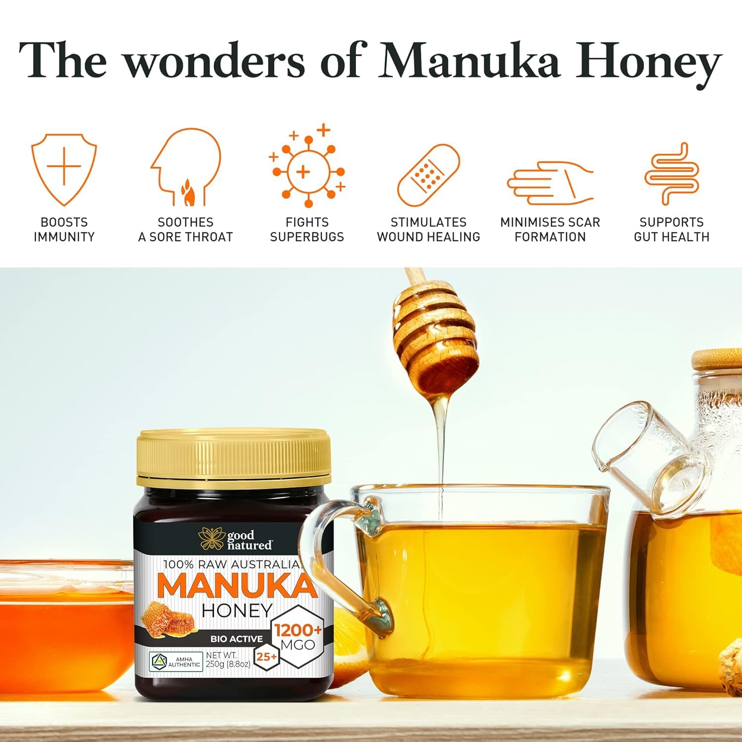 Good Natured honey on toast demonstrating flavourful culinary benefit
