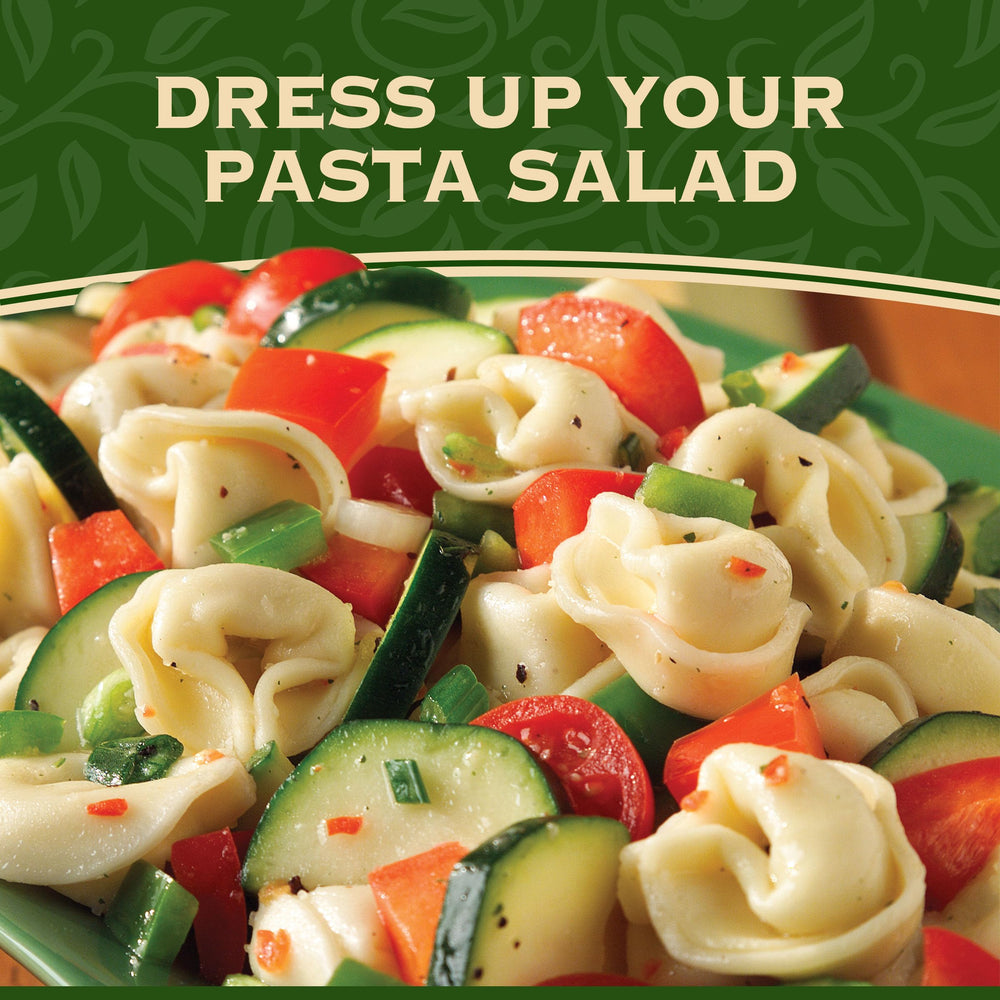 Good Seasons dressed salad with zesty italian, brightens greens and flavor