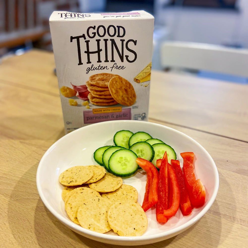 Good Thins crackers on a party platter showing crowd-pleasing versatility