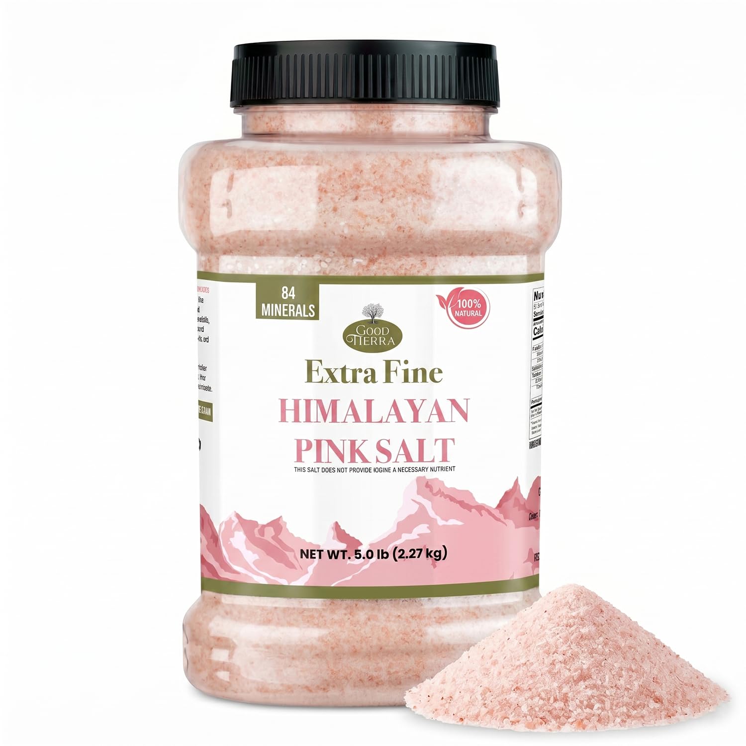 Good Tierra jar front view showing 5 lb packaging and clear label benefit convenience