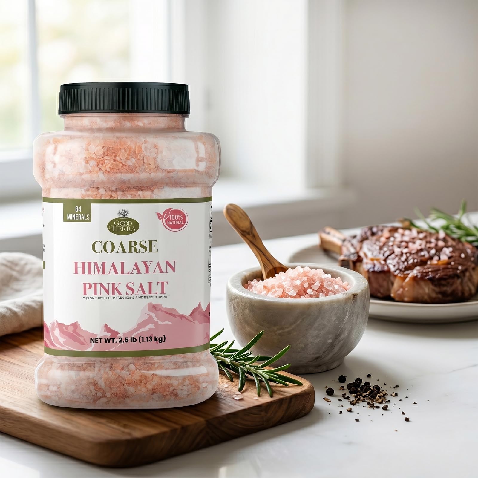 Good Tierra product label and nutrition panel, verifies pure unrefined ingredients