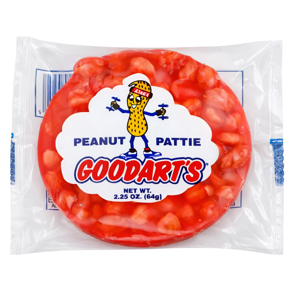 Goodart's single unwrapped patty revealing filling and immediate snack appeal