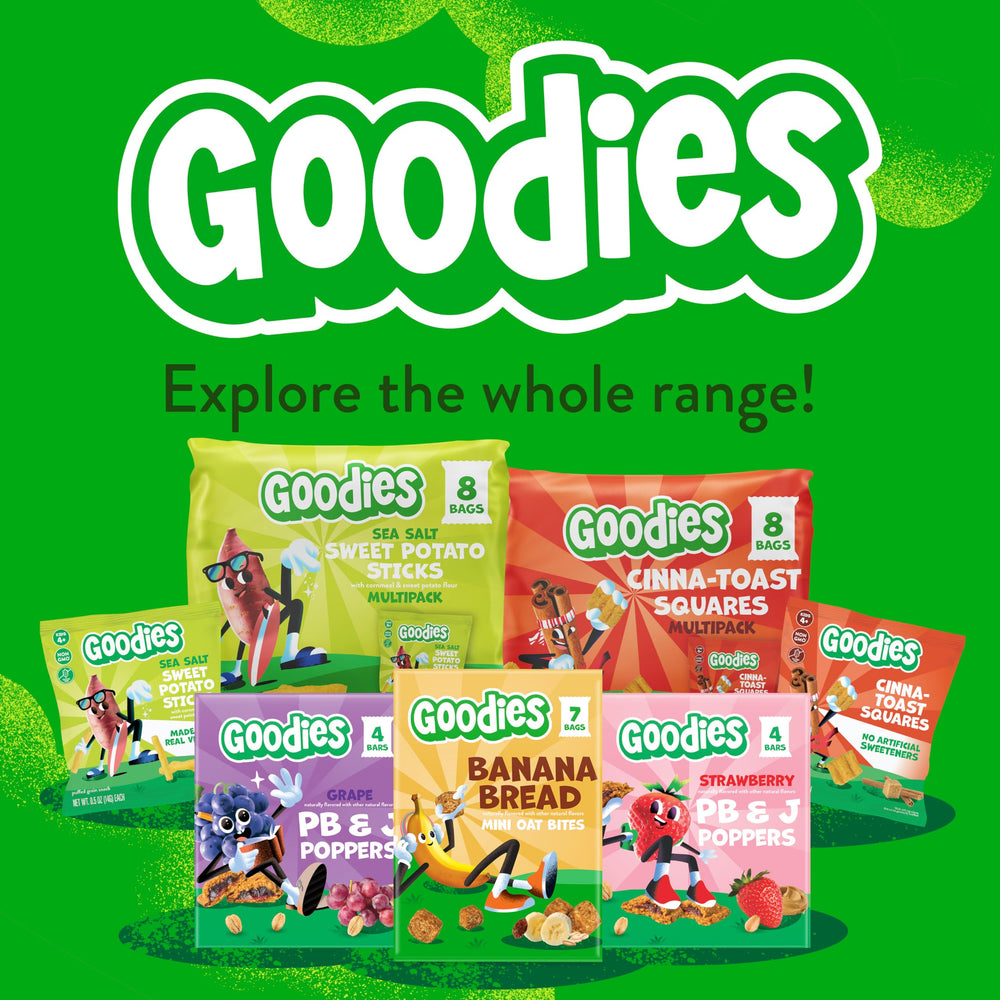 Goodies family enjoying snack time with tidy, shareable bars