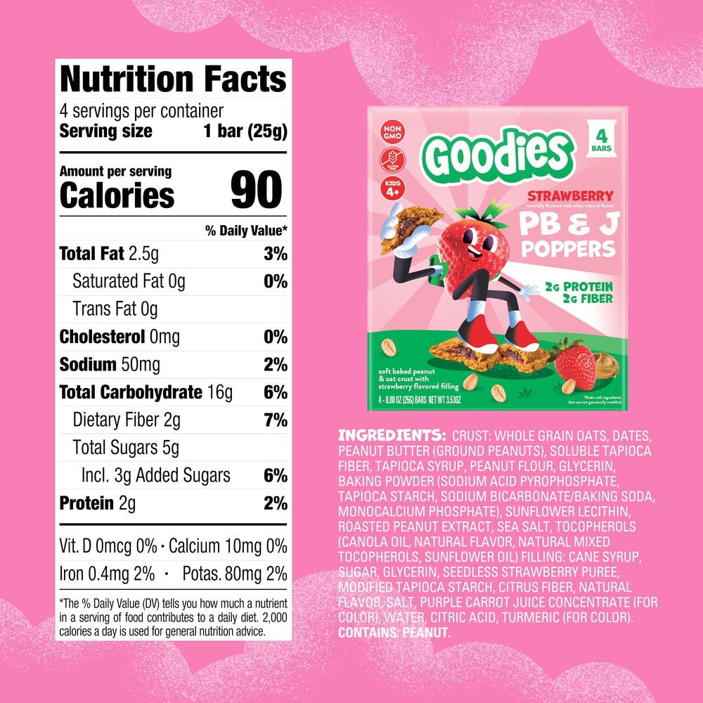 Goodies bar next to a juice box showing compact size and portion