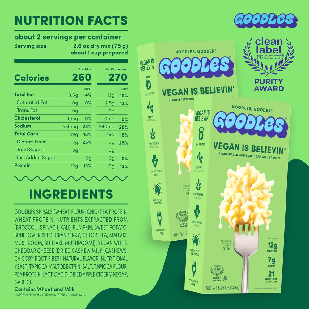 GOODLES creamy sauce close-up highlighting smooth cashew-based texture and flavor