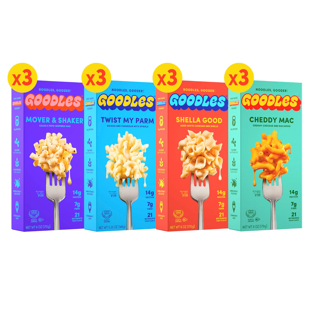 GOODLES front packaging assortment showing variety and convenience