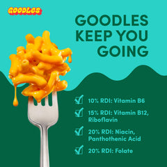 GOODLES served bowl styling showing quick meal and protein benefit