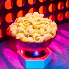 GOODLES pasta served in bowl with tomato sauce showing satisfying meal-ready appeal