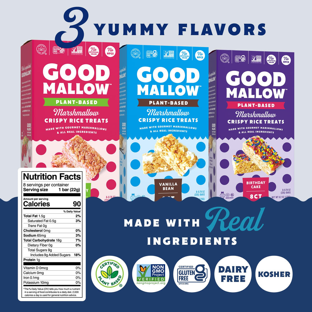 GoodMallow label with kosher and gluten-free icons showing dietary-friendly benefit