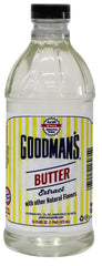 Goodman's butter extract front bottle showing product and serving suggestion benefits