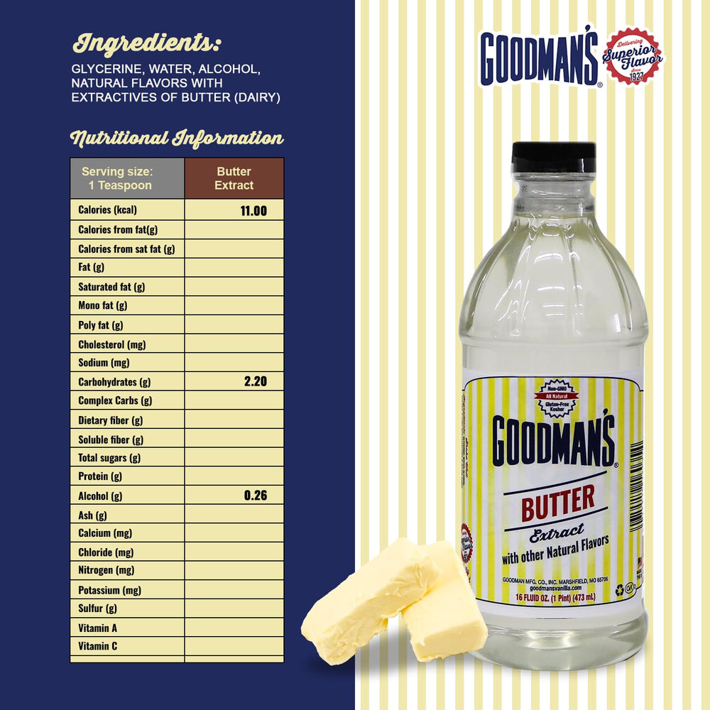 Goodman's label close-up highlighting ingredients and dietary benefits for bakers