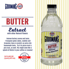 Goodman's extract pouring into a teaspoon for precise measured flavor boost