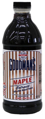 Goodman's front view of 1-pint bottle showing brand and product, clear maple benefit