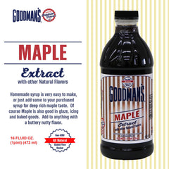 Goodman's pouring extract into bowl to show concentrated maple flavor for cooking