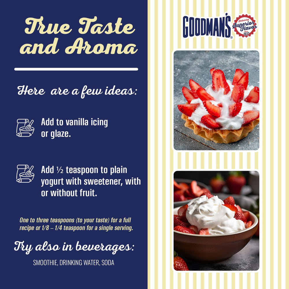 Goodman's extract in a kitchen scene illustrating easy beverage and dessert use