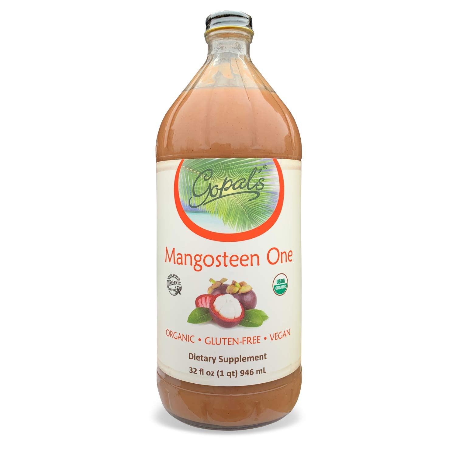 Gopal's front label view shows product purity and organic certification benefits
