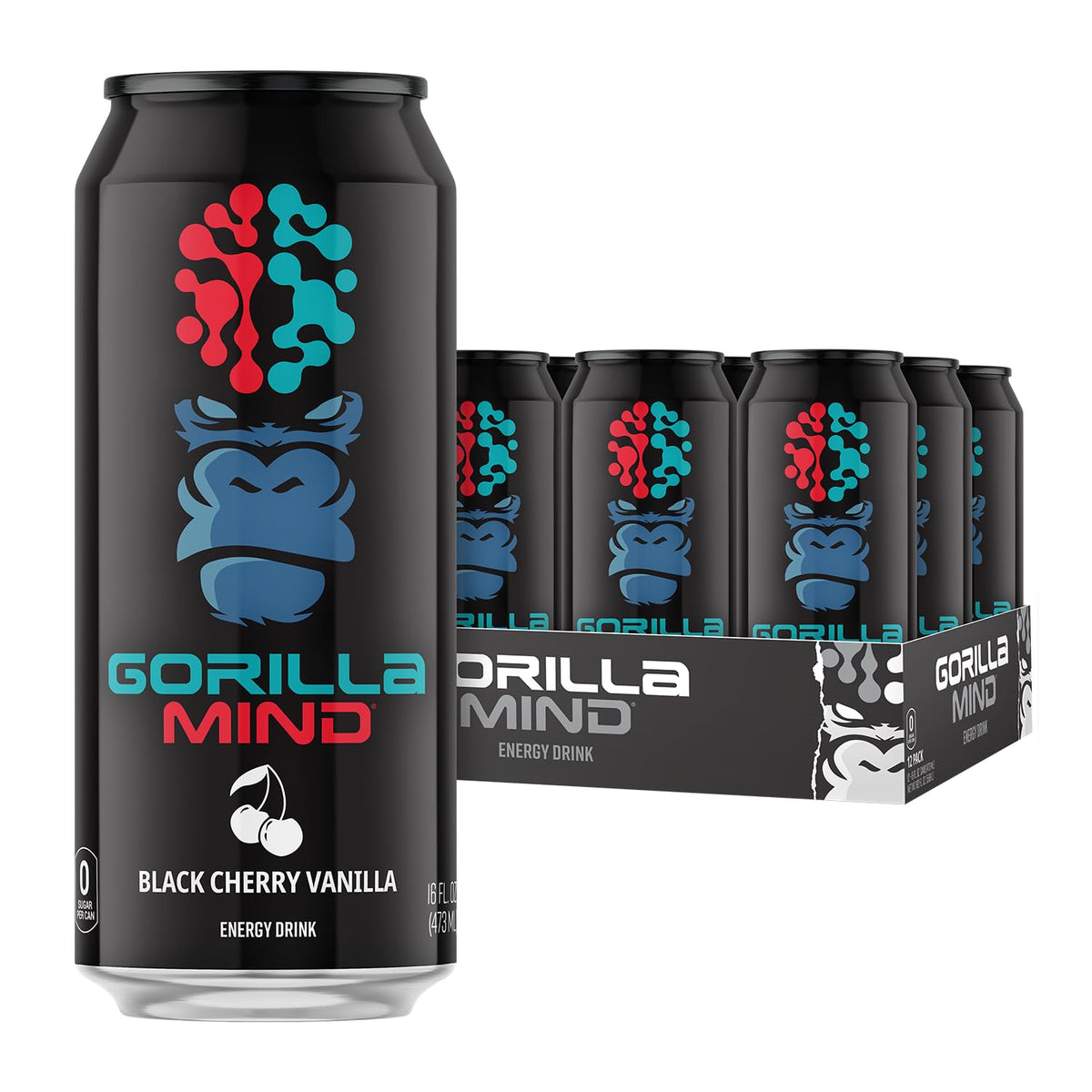Gorilla Mind Black Cherry Vanilla front packaging showing bold branding and flavor