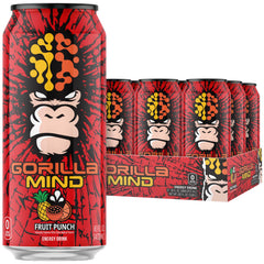 Gorilla Mind front can fruit punch showing bold branding and refreshing look for performance