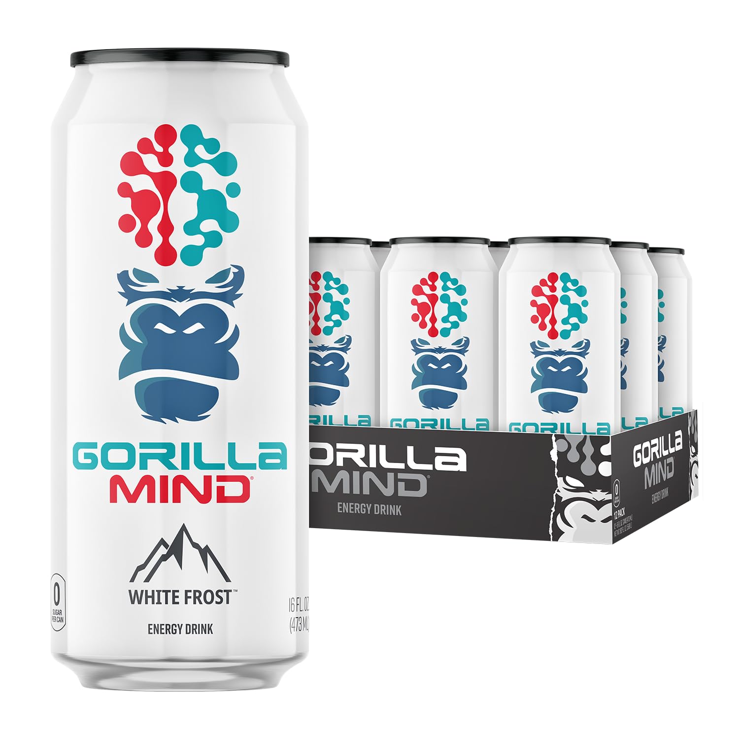 Gorilla Mind front packaging showing 12-pack and clear labeling benefit clarity