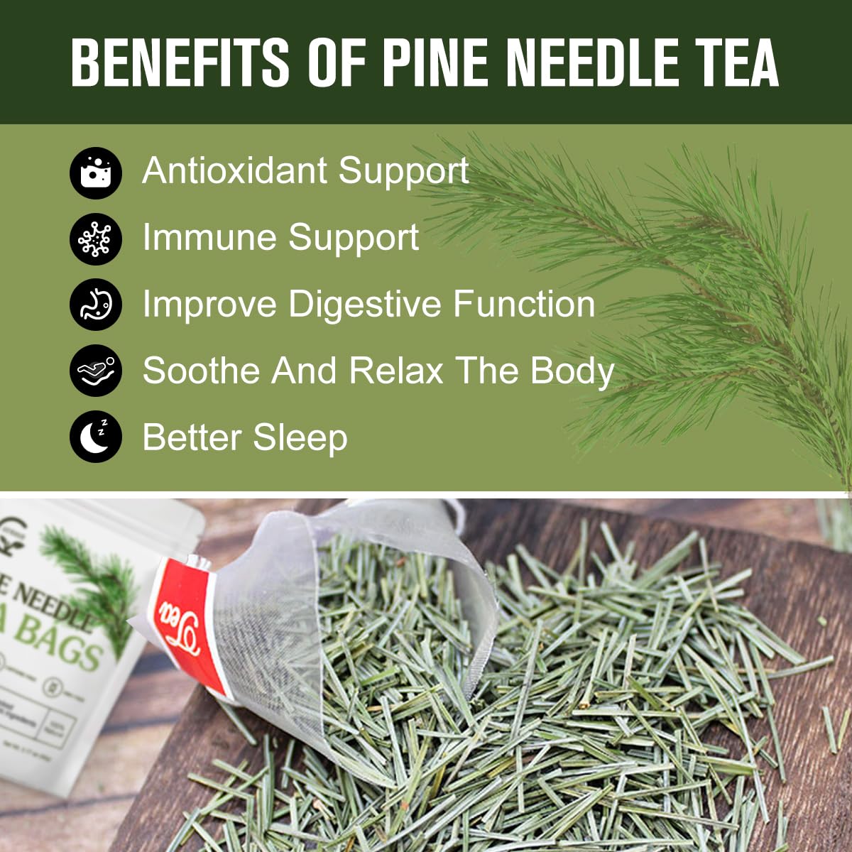 GORNVB tea bag close-up highlighting natural fiber construction for clean infusion
