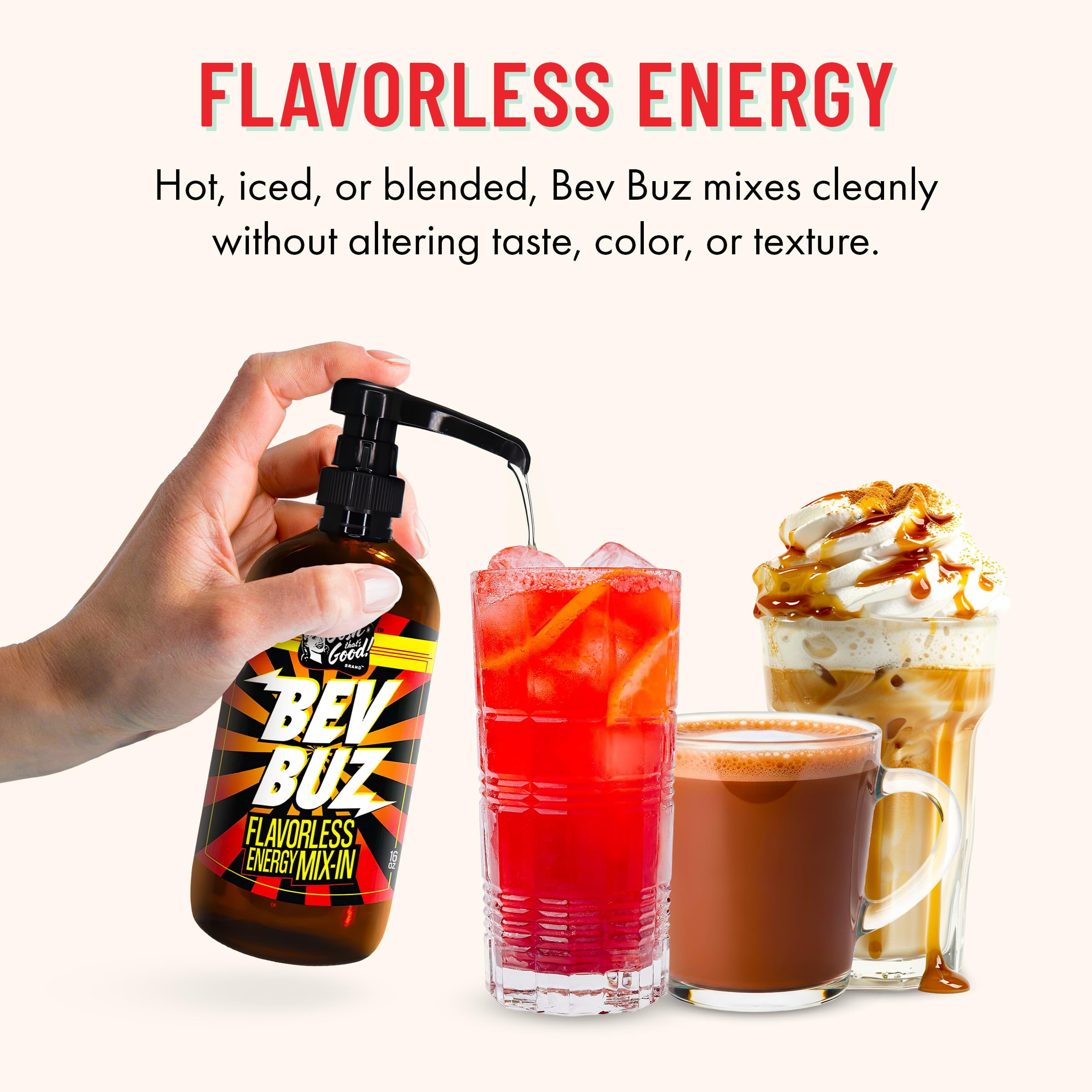 Gosh That's Good! BEV BUZ dissolving in hot coffee demonstrating no flavor change and clarity