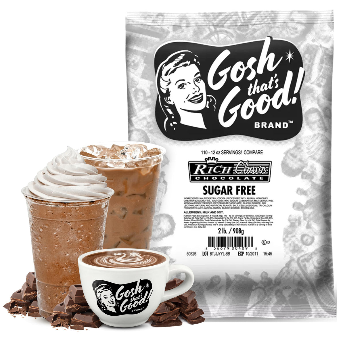 Gosh That's Good! front tub showing 2 lb packaging and brand