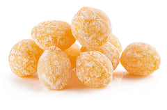 Gourmanity close-up of candy texture revealing powdered sugar exterior and crisp bite benefit