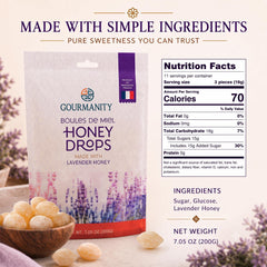 Gourmanity close-up of candy split to show real lavender honey center