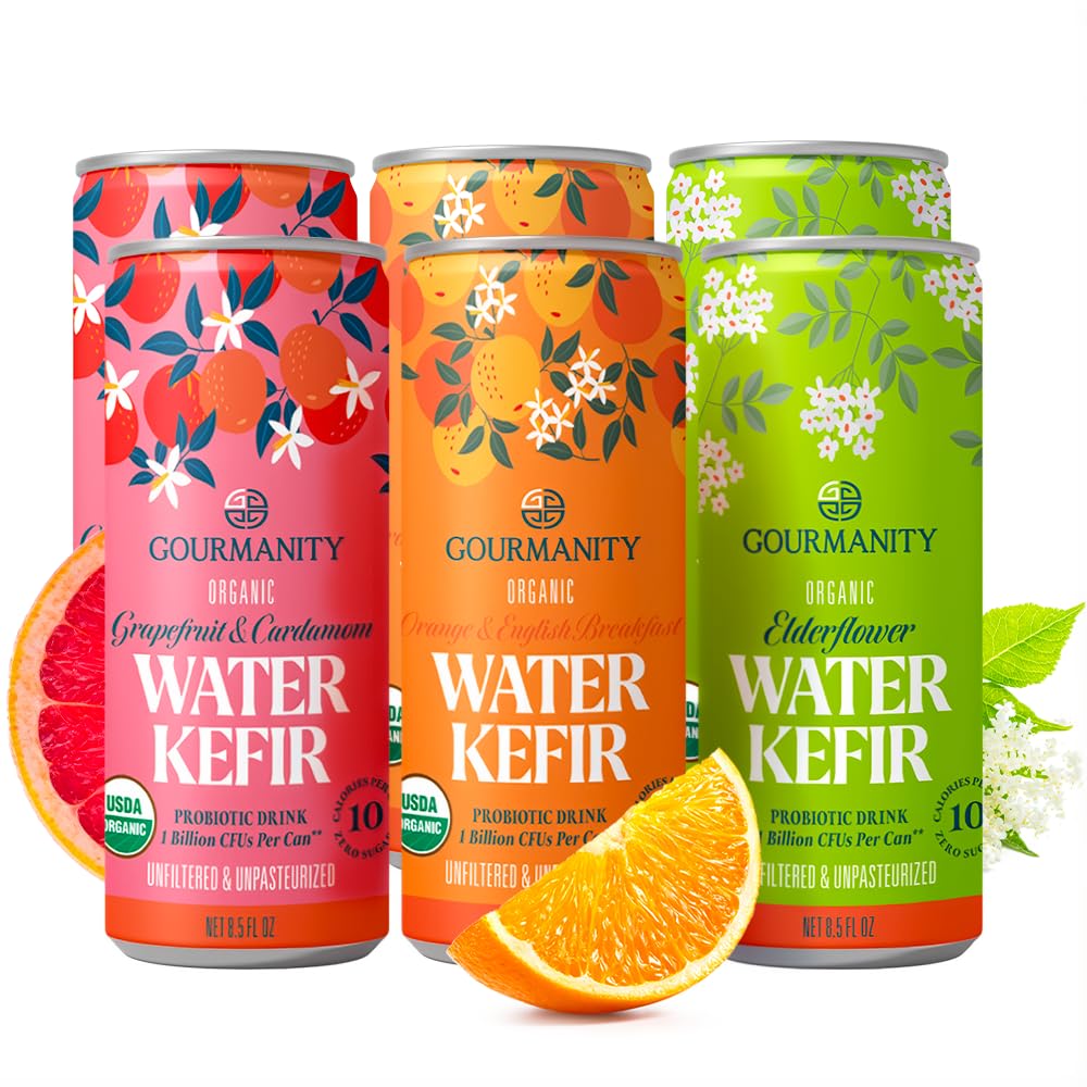 Gourmanity six-pack front view showing cans and branding, ideal for pantry storage