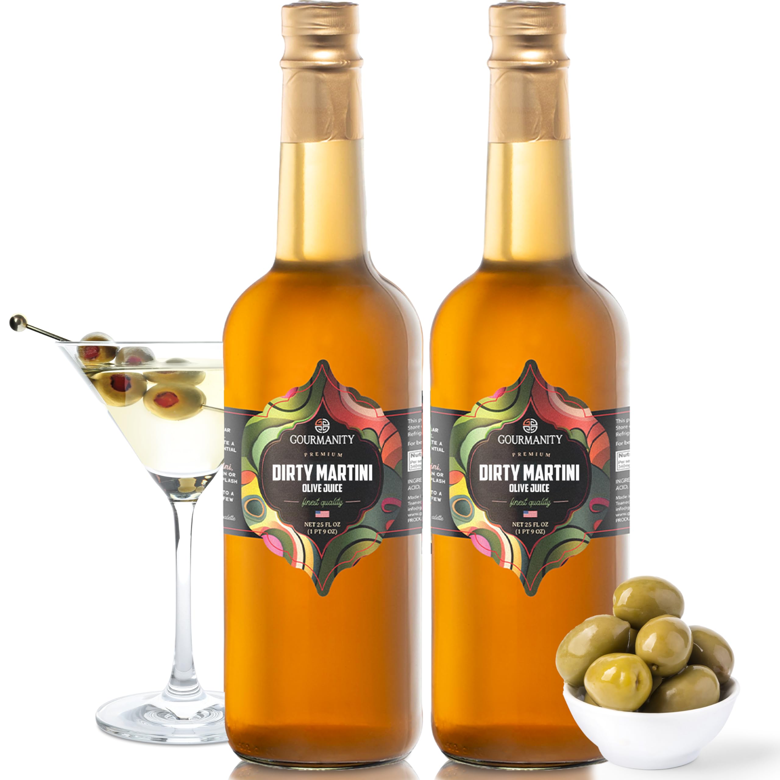 Gourmanity front packaging showing two 25oz bottles, clear labeling and value