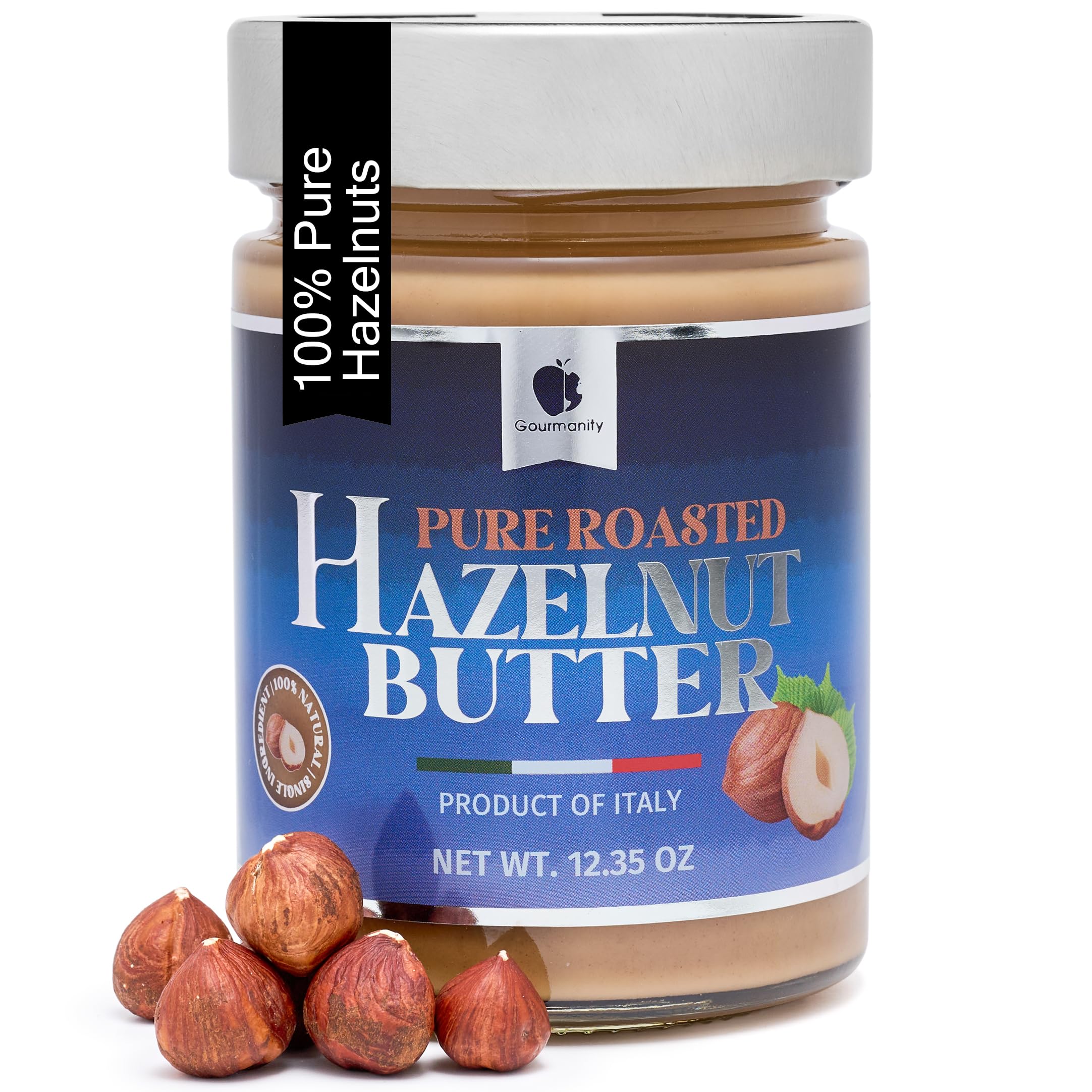 Gourmanity jar front view showing clean label and premium packaging benefit