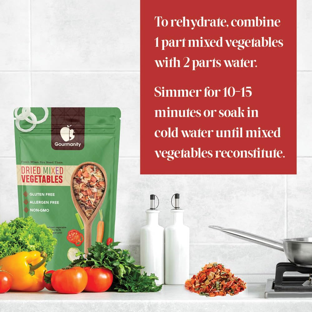 Gourmanity resealable bag open to show convenience and longer shelf life