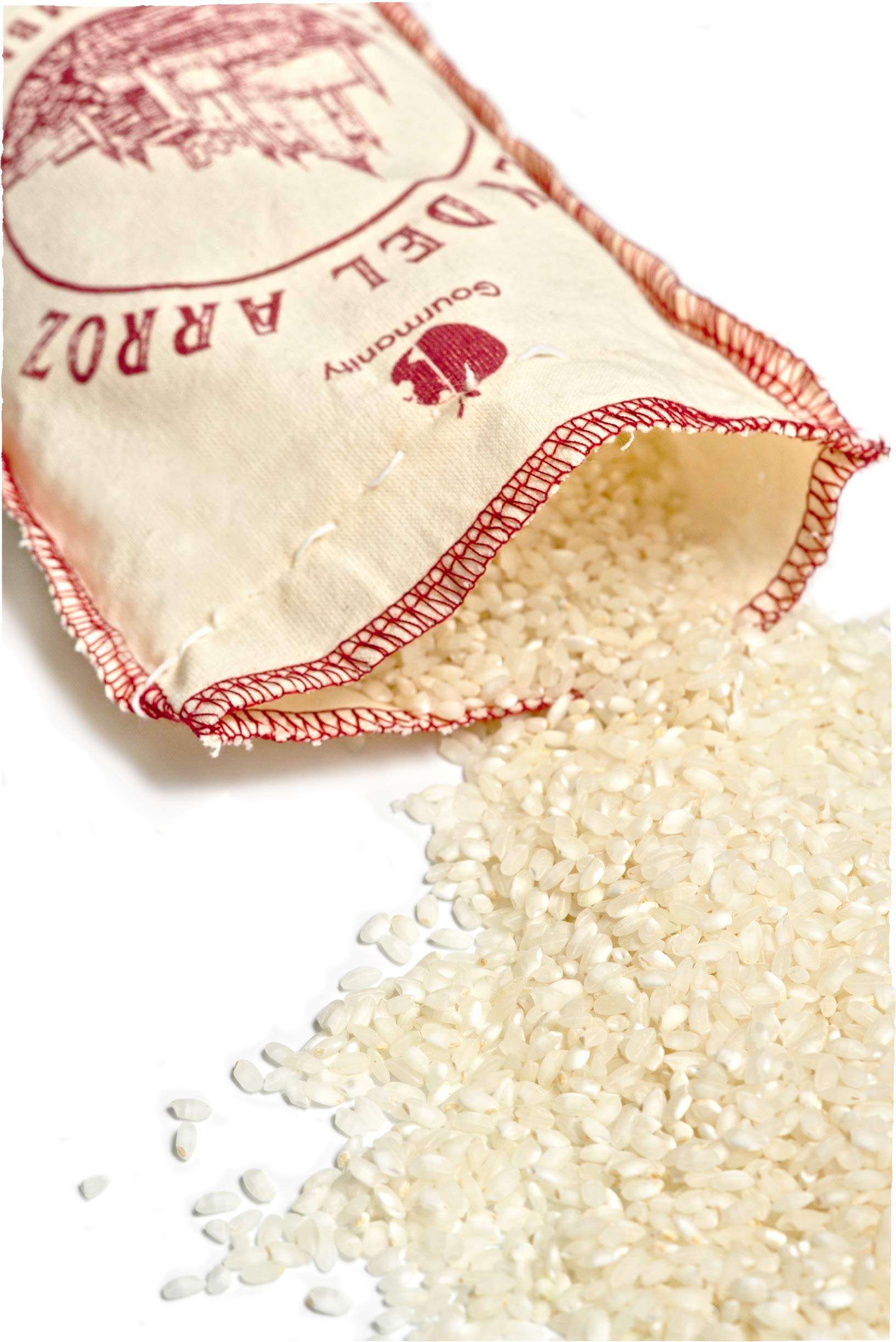 Measured portion of Gourmanity rice beside a cup showing serving size guidance benefit