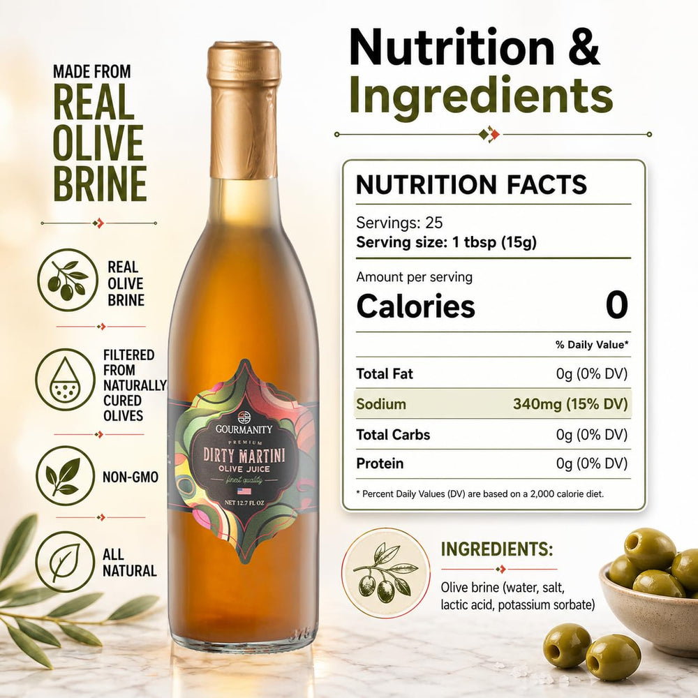 Gourmanity close-up label detail showing ingredients and non-GMO claim for clarity