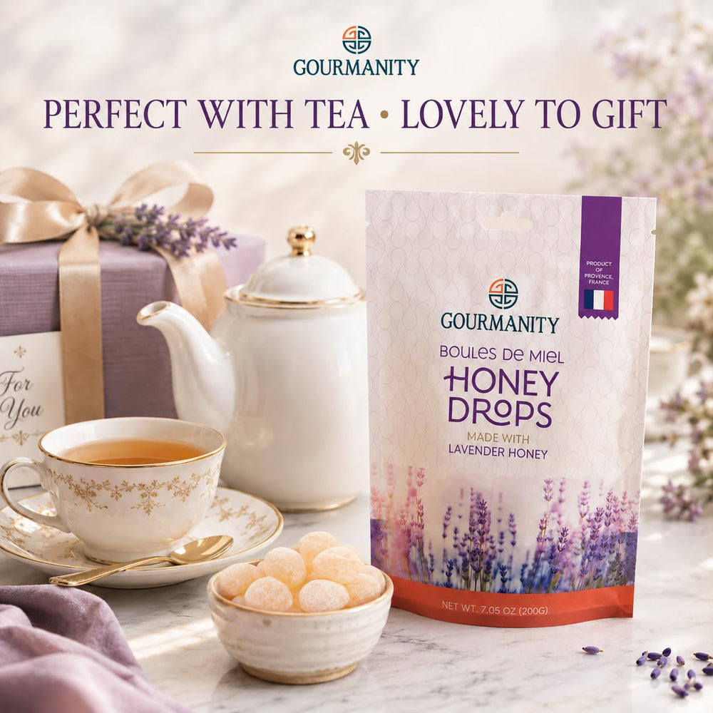 Gourmanity hand holding single drop, demonstrates size and portion control